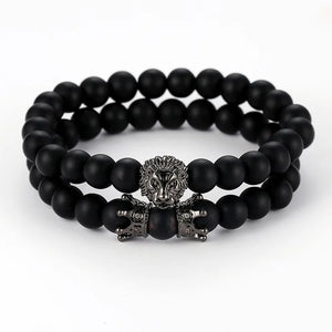 Lion Head Crown Bracelet Bangle Set