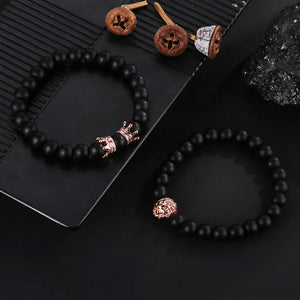 Lion Head Crown Bracelet Bangle Set