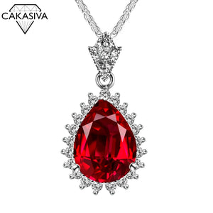 Micro Set Ruby Necklace Wild Emerald Zircon Drop Pendant