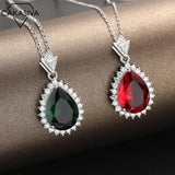 Micro Set Ruby Necklace Wild Emerald Zircon Drop Pendant