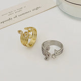 Zircon Music Symbol Ring Open Copper Woman Statement Finger Jewelry