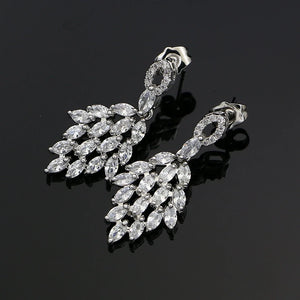 Multicolor CZ Stone Silver Earrings Wedding