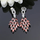 Multicolor CZ Stone Silver Earrings Wedding