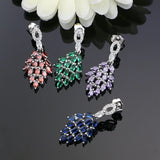 Multicolor CZ Stone Silver Earrings Wedding
