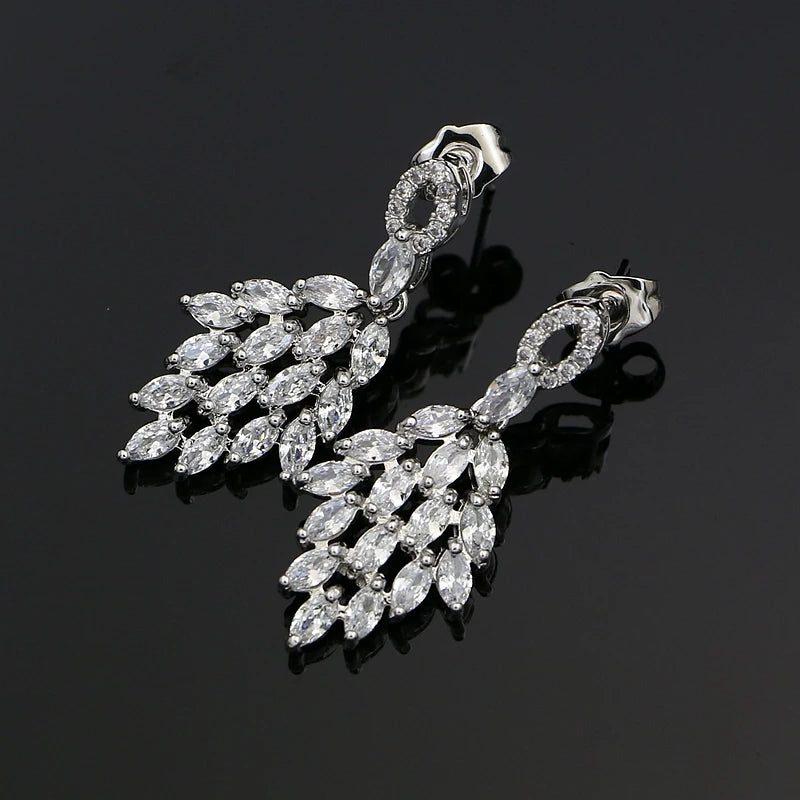 Multicolor CZ Stone Silver Earrings Wedding