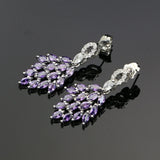 Multicolor CZ Stone Silver Earrings Wedding