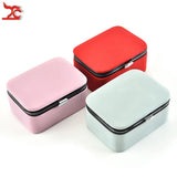 Mini PU Leather Jewelry Display Box Red Pink Storage