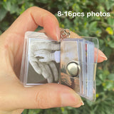 Mini Photo Album with 8 Photo Pockets, Stickers, and ID Card Slot