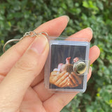 Mini Photo Album with 8 Photo Pockets, Stickers, and ID Card Slot