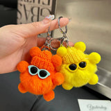 Mini Rex Rabbit Fur Keychain Fluffy Key Chains Trinkets Pompon Key Chain
