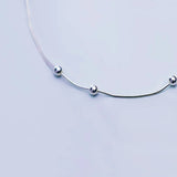 925 Silver Snake Bone Chain Bracelet with Round Beads for Women