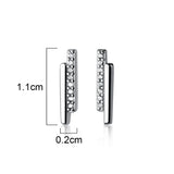 Minimalist Bar Earrings 925 Small Zirconia Geometric Piercing Jewelry