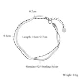 Minimalist Beads&Snake Bone Bracelet 925 Sterling Silver Charm Bangle For Women