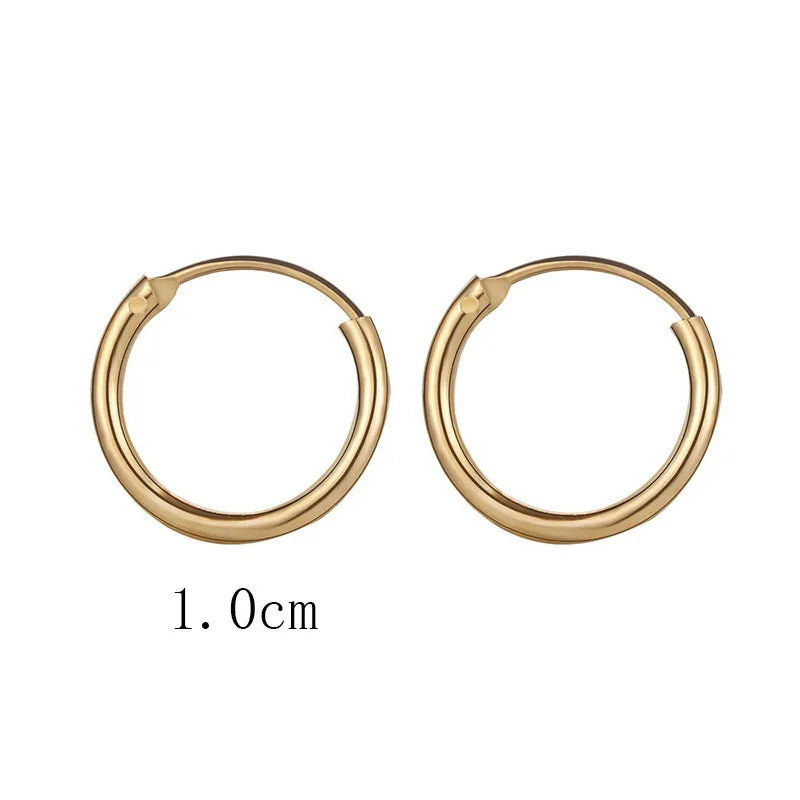 Minimalist Round Clip Earrings for Women Punk Unisex Hoop Earring