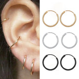 Minimalist Round Clip Earrings for Women Punk Unisex Hoop Earring