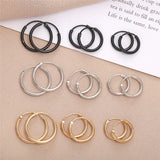 Minimalist Round Clip Earrings for Women Punk Unisex Hoop Earring