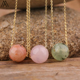 Minimalist Necklace Rose Crystal Sphere Pendant Chains Necklace