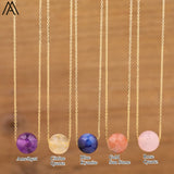 Minimalist Necklace Rose Crystal Sphere Pendant Chains Necklace