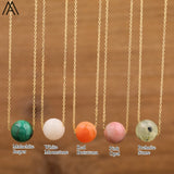 Minimalist Necklace Rose Crystal Sphere Pendant Chains Necklace