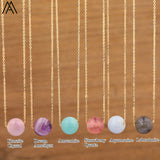 Minimalist Necklace Rose Crystal Sphere Pendant Chains Necklace
