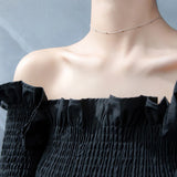 Minimalist Silver&Rose Beads Choker Necklace for Women Girl Chokers Jewelry