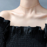Minimalist Silver&Rose Beads Choker Necklace for Women Girl Chokers Jewelry