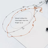 Minimalist Silver&Rose Beads Choker Necklace for Women Girl Chokers Jewelry