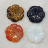Assorted Carved Natural Stone Flower Charms for Jewelry Making 10pcs/lot