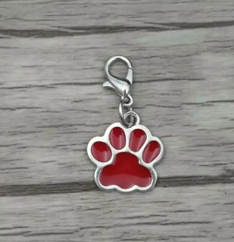 Enamel Paw Print Charms Lobster Clasp Pendant for Jewelry