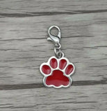 Enamel Paw Print Charms Lobster Clasp Pendant for Jewelry