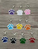 Enamel Paw Print Charms Lobster Clasp Pendant for Jewelry