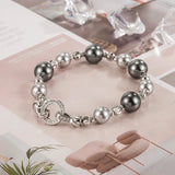 Vintage Mixed Pearl Bracelet Advanced Geometry Jewelry