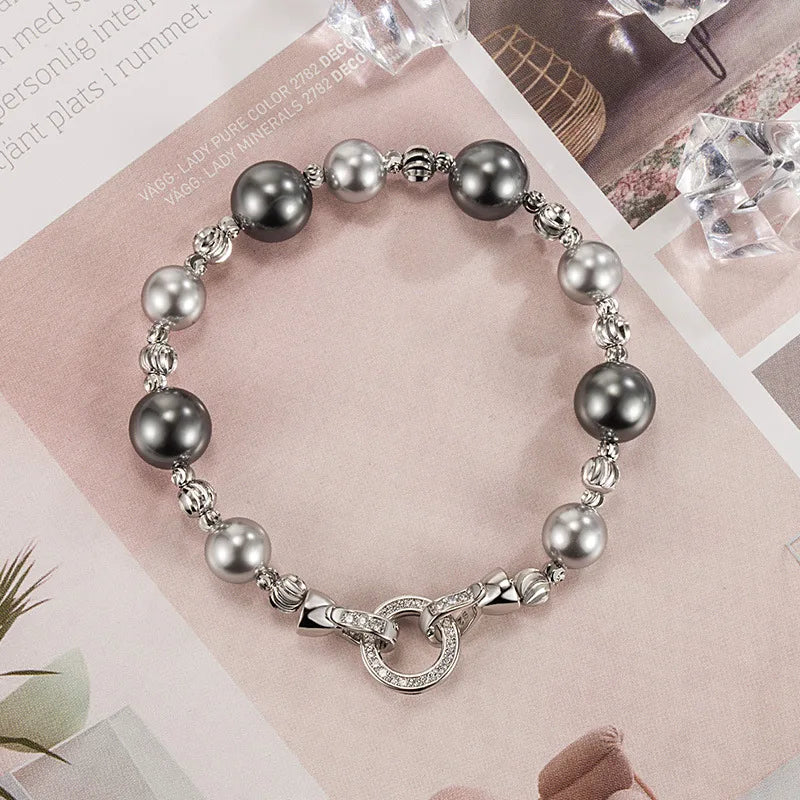 Vintage Mixed Pearl Bracelet Advanced Geometry Jewelry