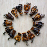Mixed Stone Angel Charms Pendants 12pcs