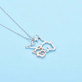 Mom Love Child Rose Silver 925 Elephant Necklace