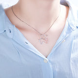 Mom Love Child Rose Silver 925 Elephant Necklace