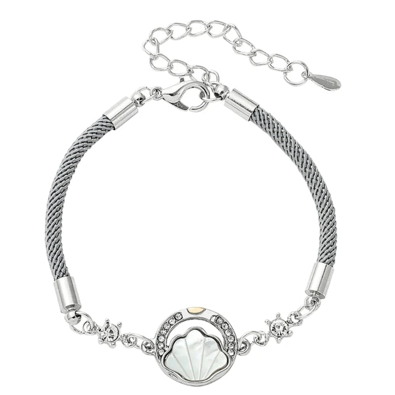 Moon Bracelet Rhinestone Whale Charm Bangle