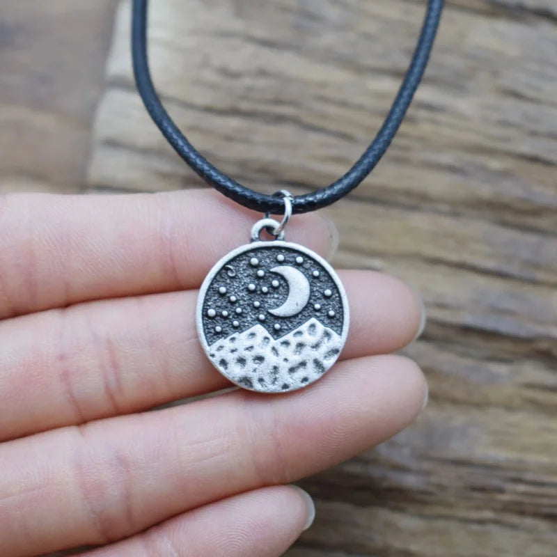 Moon Mountain Necklace Camping Jewelry Adventurer Christmas Gift