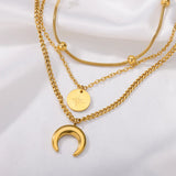 Stainless Steel Moon Pendant Necklaces for Women