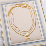 Stainless Steel Moon Pendant Necklaces for Women