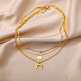 Stainless Steel Moon Pendant Necklaces for Women
