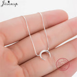 Moon Star 925 Silver Necklace Sparkling Clavicle Chain Choker Gift