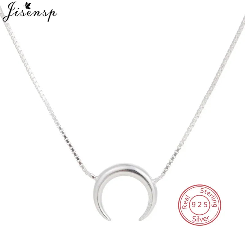 Moon Star 925 Silver Necklace Sparkling Clavicle Chain Choker Gift