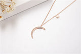 Moon Star Pendant 925 Sterling Silver Necklace Wedding Jewelry