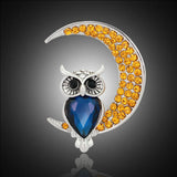 Crystal Moon Brooch for Women, Wedding Party Accessory