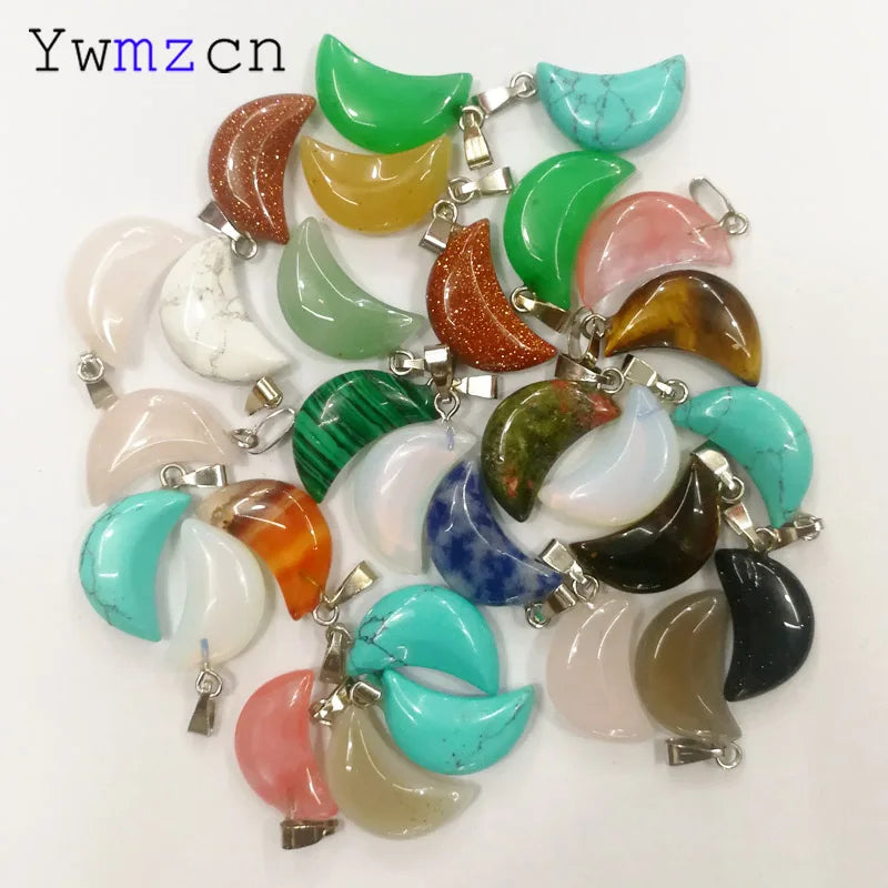 Moon Stone Pendants Necklace for DIY Jewelry Making