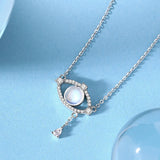 Moonstone Evil Eye Pendant Necklace Silver 925 Zircon Turkey Eye Necklace Women