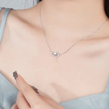 Moonstone Evil Eye Pendant Necklace Silver 925 Zircon Turkey Eye Necklace Women