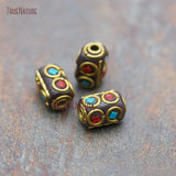 Big Hole Copper Mosaic Art Loose Beads 8x12mm