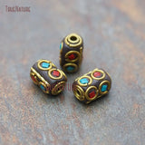 Big Hole Copper Mosaic Art Loose Beads 8x12mm